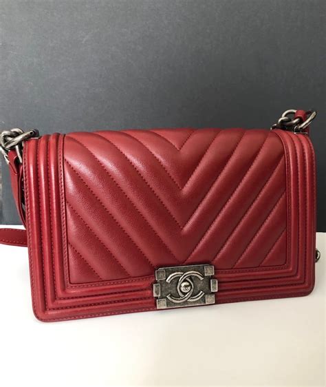 chanel boy chevron red|chanel boy original.